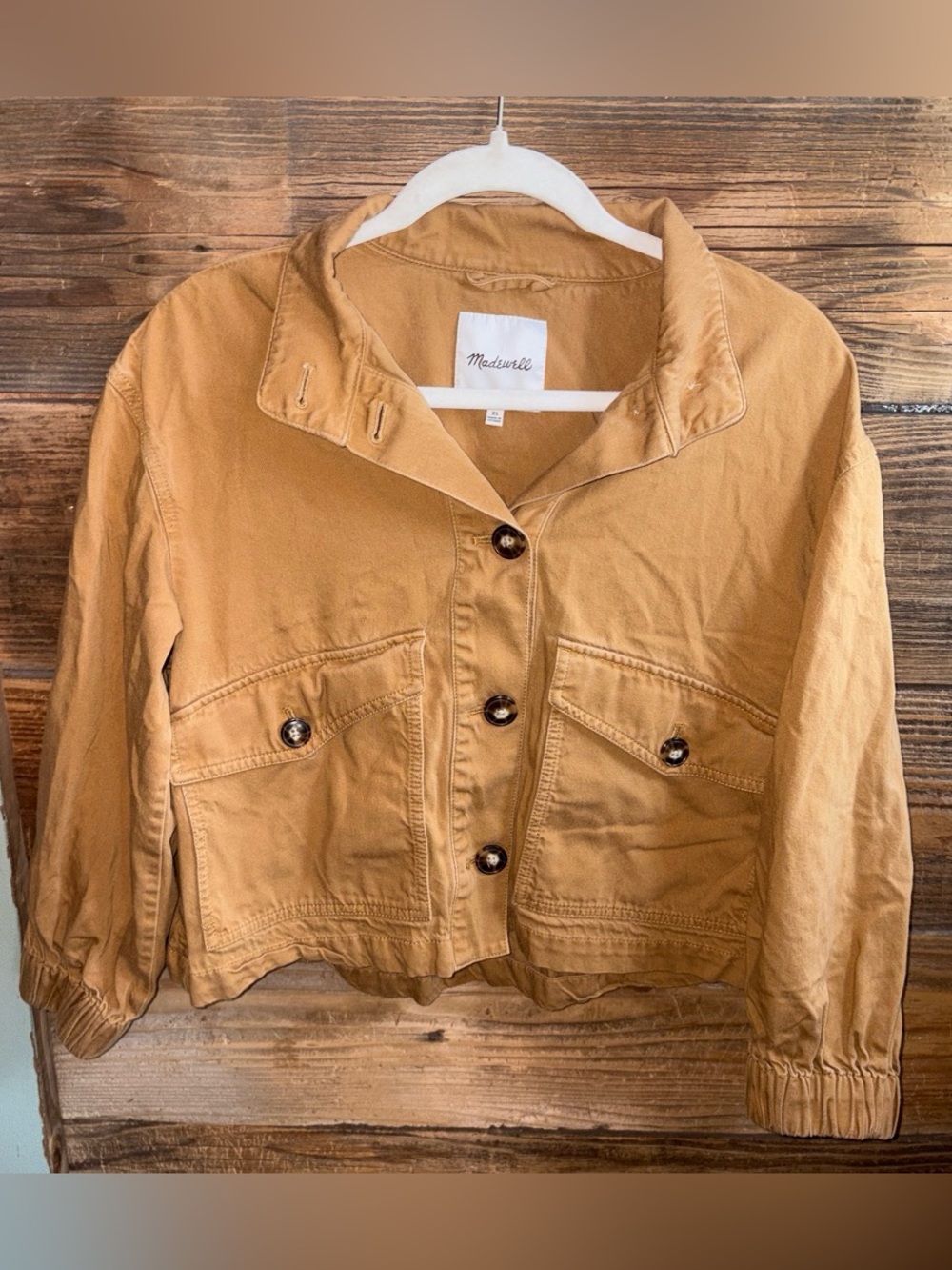 Madewell Tan Cropped Utility Jacket